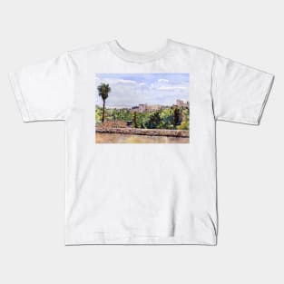 The Alhambra and Sierra Nevada from Mirador San Nicolás, Granada Kids T-Shirt